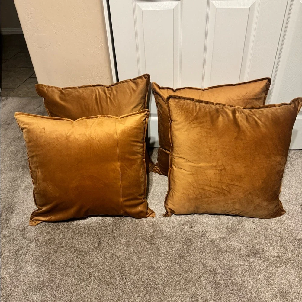 Elegant Gold Accent Pillow Set
